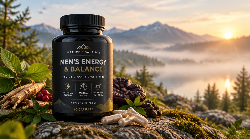 Nature's Balance Men's Energy & Balance kosttillskott i svensk natur